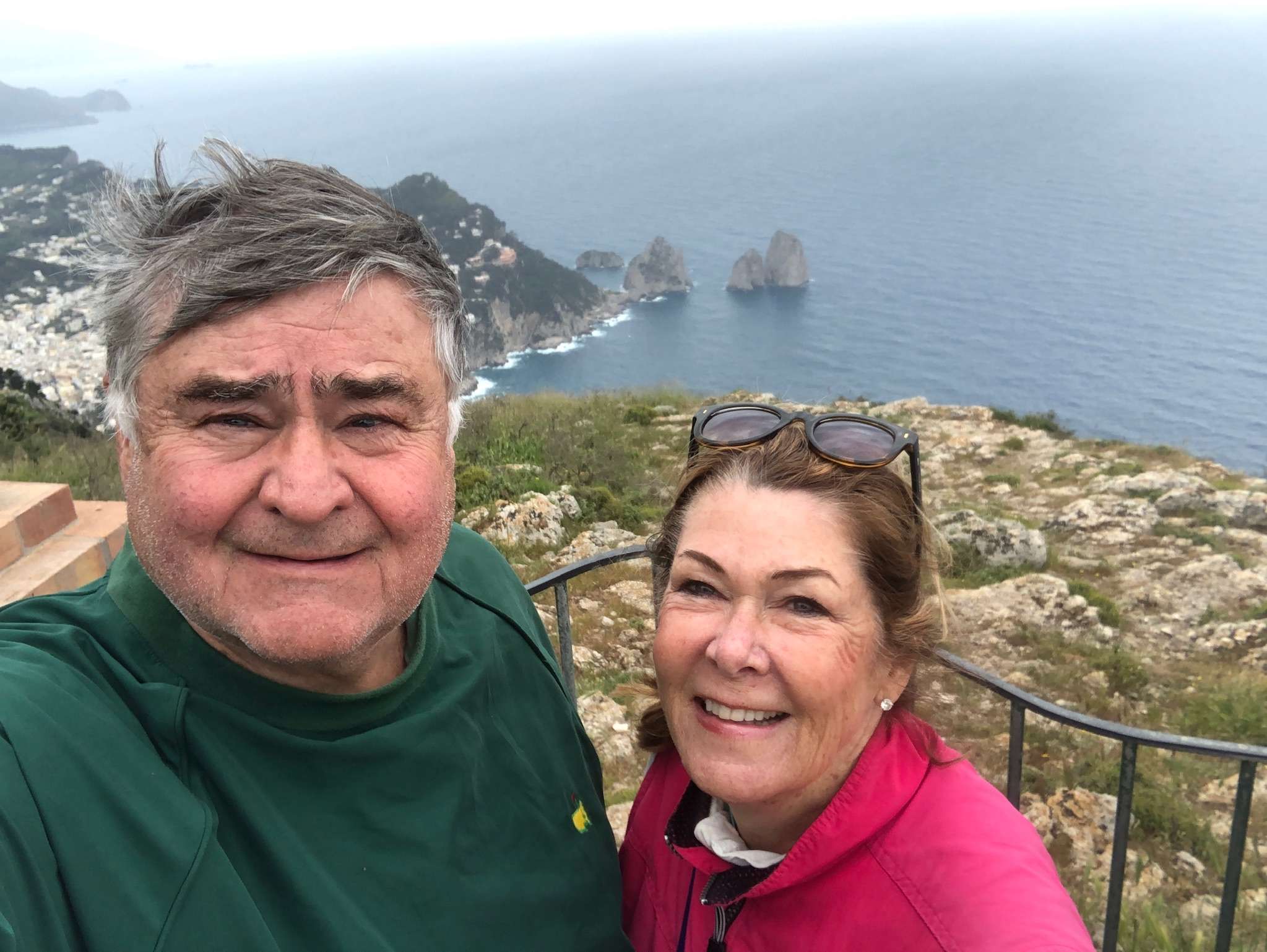 Cos and Robin at top of the mountain in Capri
